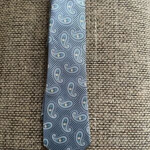 Enro Blue and Gray Paisley Silk Tie